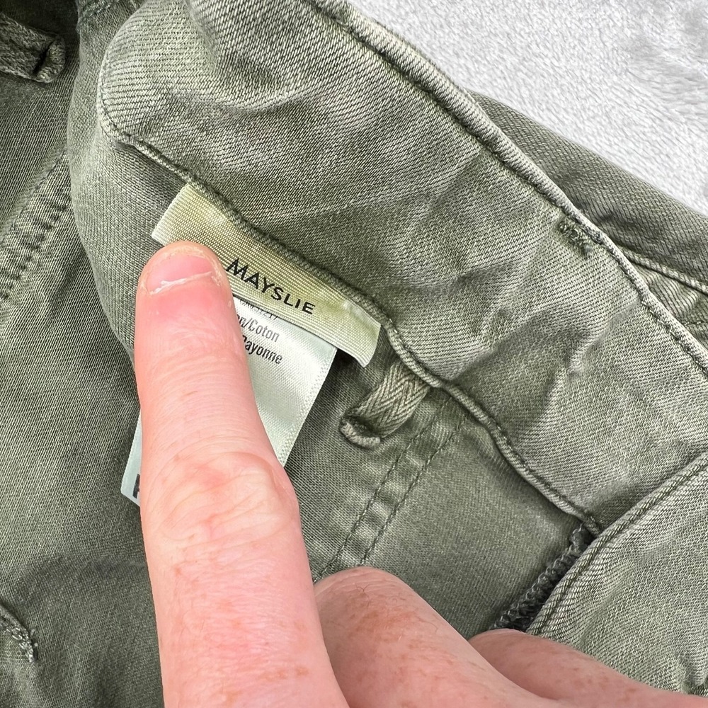 Paige Mayslie Joggers Womens 29 Vintage Ivy Green Cropped Jogger Pants Denim - Picture 13 of 14